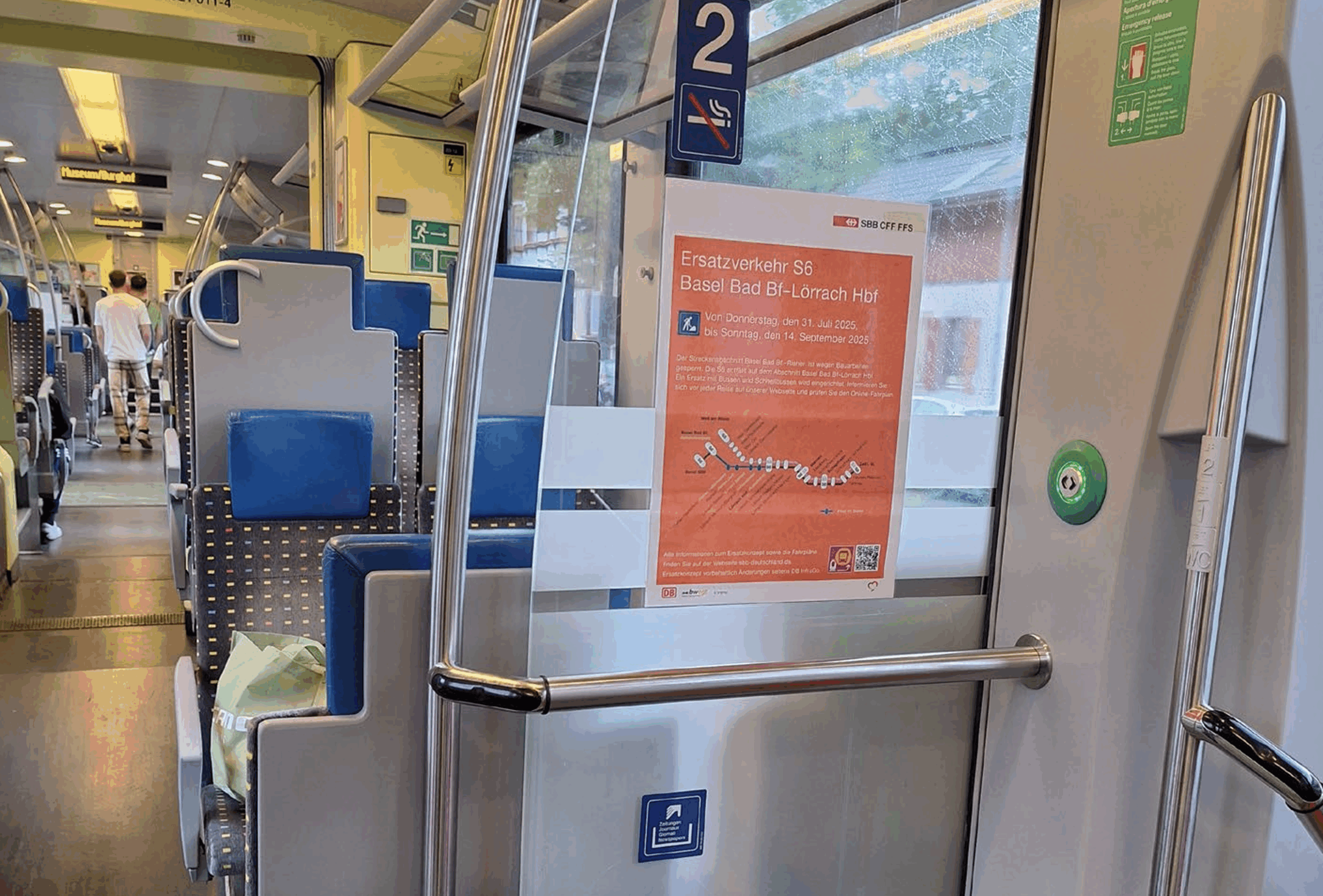 S6: Streckensperrung Basel Bad Bf–Riehen, 31. Juli bis 14. September 2025